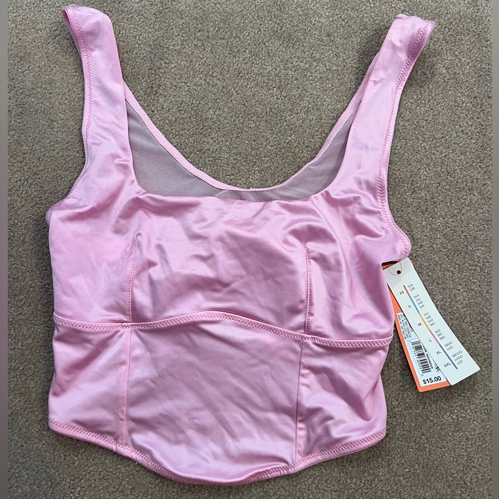 Colsie Pink Scoop Crop Bralette